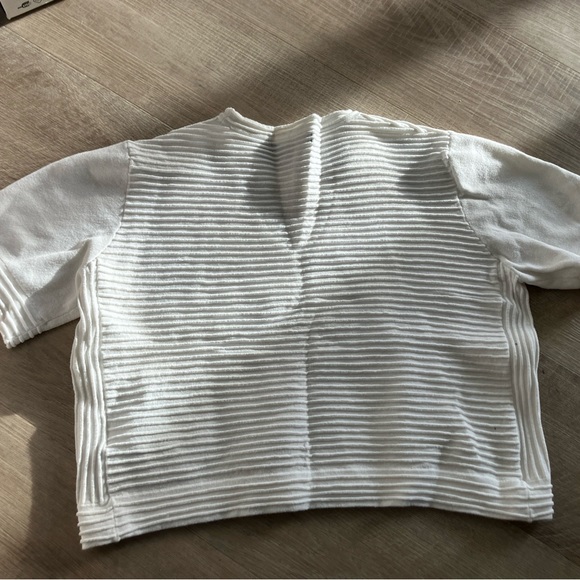 OTTOMAN-STRIPE CROPPED PULLOVER Sz L - Picture 4 of 4